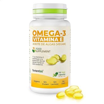 Omega 3 Vegano (aceite De Algas) Y Vitamina E 110 Cápsulas Vegetales. Nortembio. Corazón Sano