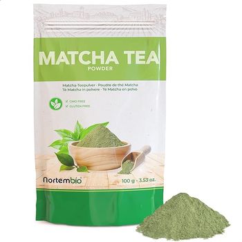 Matcha Tea Japonés En Polvo 100 G. Nortembio. Té Verde 100% Natural. Cafeína Natural. Mayor Rendimiento