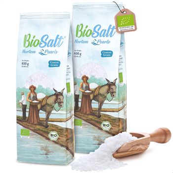 Sal Marina Virgen Ecológica Gruesa 2x650g Bolsa. Biosalt. Sal Sin Refinar Para Cocinar. Sal Bio