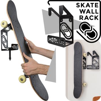 Soporte De Pared Para Skateboard Meollo Acero Al Carbono 25 X 15 X 10 Cm, 25 X 15 X 10 Cm Blanco