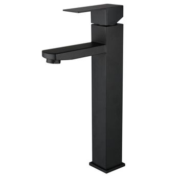 Grifo Lavabo Caño Alto Negro Humilis Coal Grifers