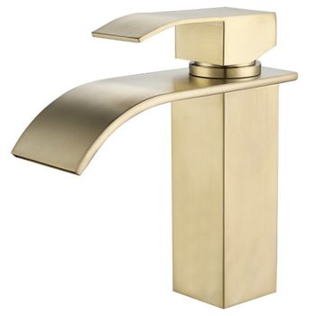 Grifo Lavabo Caño Bajo Dorado Cepillado Episco Auri Grifers