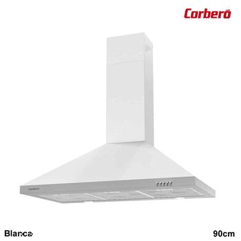 Campana Piramidal Corbero 90 Cm Blanca