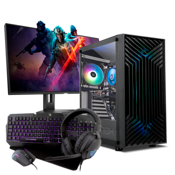 Pc Gaming Completo Pc Racing Pack - Amd Ryzen 5 8600g, 16gb Ram Ddr5, 512gb Ssd M.2, Windows 11 Pro – Wifi – Bluetooth - Monitor 24" Fullhd – Teclado, Ratón, Alfombrilla Y Cascos