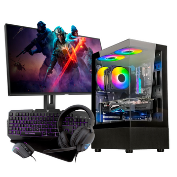 Pc Gaming Completo Pc Racing Pack - Amd Ryzen 7 8700g, 32gb Ram Ddr5, 1tb Ssd M.2, 1tb Hdd, Rtx 3060, Windows 11 Pro – Wifi – Bluetooth - Monitor 24" Fullhd – Teclado, Ratón, Alfombrilla Y Cascos