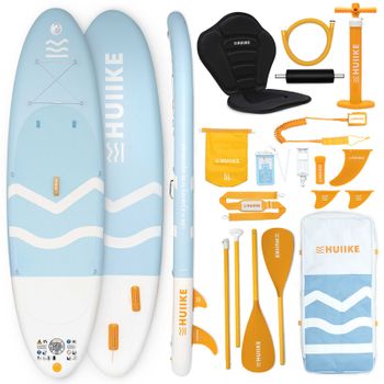 Tabla Paddle Surf Hinchable Con Accesorios, Huiike | Sup Con Remo Doble Uso, Asiento Kayak, Azul, 10´