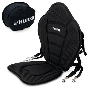 Asiento Paddle Surf Y Kayak Ajustable Huiike | Asiento Kayak Acolchado Con Bolsa, Estándar, Plegable, Negro