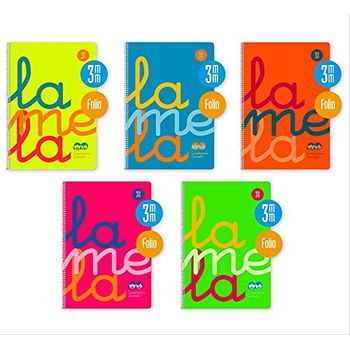 Bloc Lamela Fâº Fluor Pp 80 Hojas Cuadrã­cula 3mm 90g (pack De 5 Libretas)