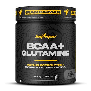 Bigman - Bcaa + Glutamine + Electrolytes 300 G - Aminoácidos Ramificados -  Sabor: Melocot