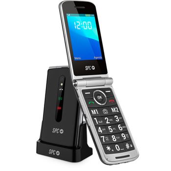 Spc Prince 4g - Teléfono Móvil Para Mayores Teclas Xl, Botón Sos, 4g Y Base Carga - Negro