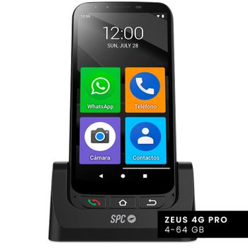 Spc Zeus 4g Pro - Smartphone Para Mayores 4-64gb, Botón Sos, Modo Fácil Y Carcasa Incluida