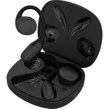 Spc Ether 2 Sense - Auriculares Bluetooth Open-ear, Cancelación Ruido, 30h Batería, Negro