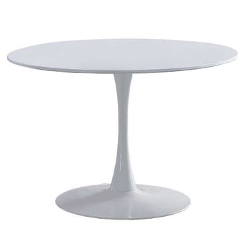 Mesa Redonda Salón Melamina Metal Miroytengo 110x75 Cm - Blanco