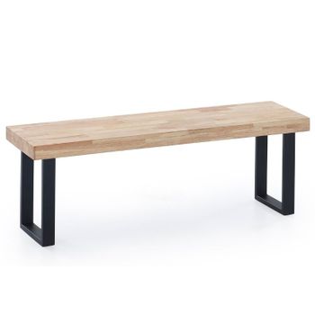 Banco Salón Indú Madera Mirotengo 120x47x34 Cm -roble Y Negro