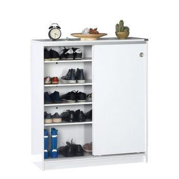 Zapatero 2 Puertas Melamina Miroytengo 91x105x37 Cm - Blanco