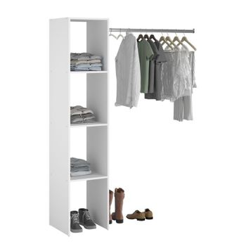 Vestidor Abierto Modular Custom Melamina Miroytengo Módulo A Color Blanco Doble Montaje 138x180cm Dormitorio