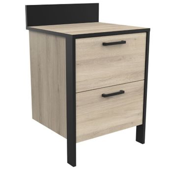 Escritorio Melamina Miroytengo 90x95x60 Cm Con Ruedas - Roble Y Negro con  Ofertas en Carrefour