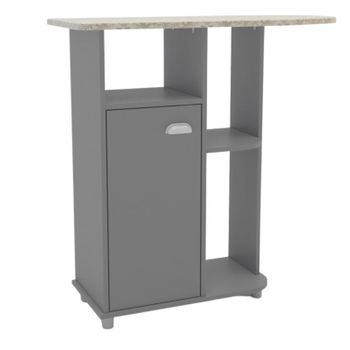 Mueble Auxiliar De Planchado Color Gris 91x91 Cm