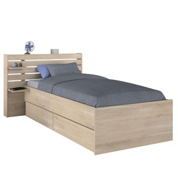 ZEYUAN Estructura de Cama Individual con cajones Blanco 90x190 cm, Base De  Cama, Marco De Cama, Cama Juvenil, Cama Dormitorio, Somier - 3103479