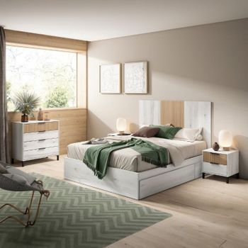 Pack Muebles Dormitorio Matrimonio Vintage (cama + Cabecero + 2 Mesitas +  Cómoda + Armario) Somier Incluido con Ofertas en Carrefour