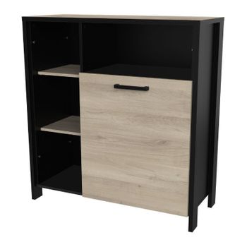 Mueble Microondas Industriale Para Cocina Roble Krokberg Y Negro 96x101cm