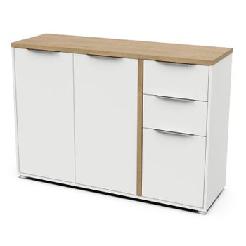 Mueble Recibidor Loira acabado blanco artik y roble nordish 1,16