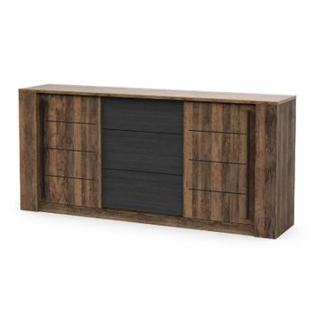 Aparador Salón Comedor Despacho Con Patas Color Roble/negro 3 Puertas 1  Hueco 92x140x40 Cm, Nórdico con Ofertas en Carrefour