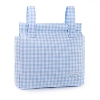 Bolsa Organizadora Para Carro De Bebé Mi Bollito Azul Vichy 10 X 35 X 35 Cm