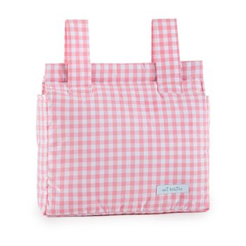 Bolsa Organizadora Para Carro De Bebé Mi Bollito Rosa Vichy 10 X 35 X 35 Cm