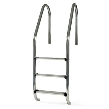 Escalera Para Piscina Modelo Estándar Con 3 Peldaños En Acero Inox + Kit Ánodo Sacrificio