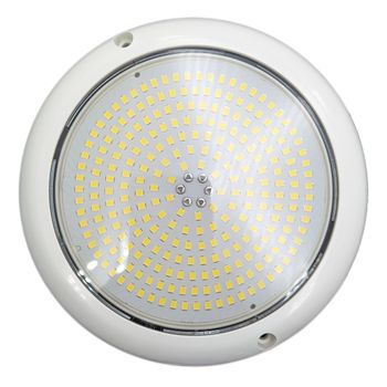 Foco Led Mini Para Piscina En Abs Blanco 6000k 18 Cm De Diámetro 24w 12v/ac