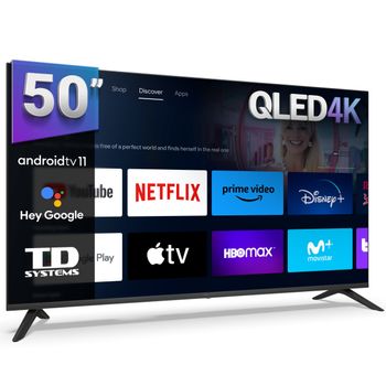 Smart Tv 50 Pulgadas Qled 4k Hey Google Official Assistant Con Control Por Voz. Televisor Android 11 - Td Systems K50dlc19glq