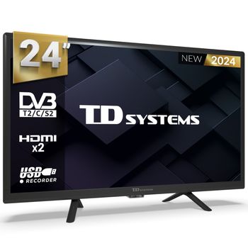 Televisor 24 Pulgadas Hd, Usb Grabador Reproductor, Sintonizador Digital Dvb-t2/c/s2 - Td Systems Prime24c19h