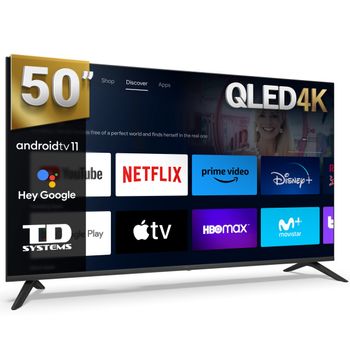 Smart Tv 50 Pulgadas Qled 4k Hey Google Official Assistant Con Control Por Voz. Televisor Android 11 - Td Systems Prime50c19glq