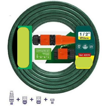 VONROC Carro portamangueras - Con 20m de manguera de jardín, boquilla  rociadora, acoplamientos de manguera, manguera de conexión y conector de  grifo