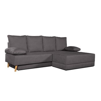 Sofa Chaise Longue Convertible En Cama Sigyn Gris Marengo 4 Plazas 260x153 Cm Tanuk