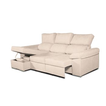 Sofa Chaise Longue Convertible En Cama Darg Izquierda Arena 3 Plazas 235x148 Cm Tanuk