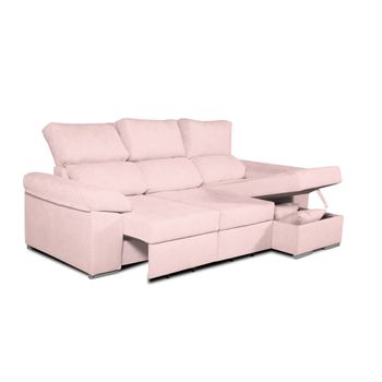 Sofa Chaise Longue Convertible En Cama Darg Derecha Salmon 3 Plazas 235x148 Cm Tanuk