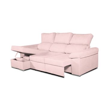 Sofa Chaise Longue Convertible En Cama Darg Izquierda Salmon 3 Plazas 235x148 Cm Tanuk