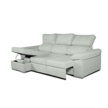 Sofa Chaise Longue Convertible En Cama Darg Izquierda Jade 3 Plazas 235x148 Cm Tanuk