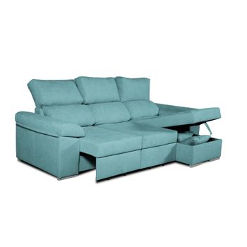 Sofa Chaise Longue Convertible En Cama Darg Derecha Turquesa 3 Plazas 235x148 Cm Tanuk