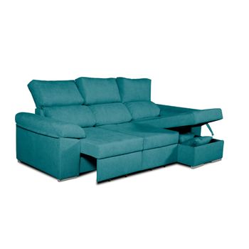 Sofa Chaise Longue Convertible En Cama Darg Derecha Esmeralda 3 Plazas 235x148 Cm Tanuk