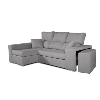 Tanuk Sofá Chaise Longue Reversible 4 Plazas Visón SNEKKAR 282x144