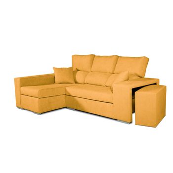 Sofa Chaiselongue Frigg Izquierda Mostaza 230x145 Cm Con Sistema De Limpieza Acualine Tanuk