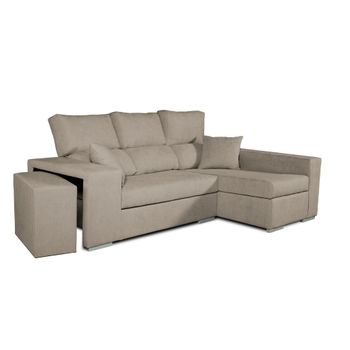 Sofa Chaiselongue Frigg Derecha Marron 230x145 Cm Con Tejido Con Sistema Acualine Tanuk