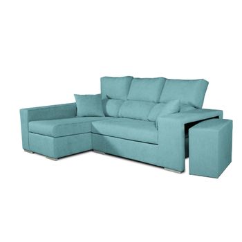 Sofa Chaiselongue Frigg Izquierda Turquesa 230x145 Cm Con Sistema De Limpieza Acualine Tanuk