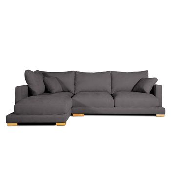 Sofa Chaise Longue Sjorn Izquierda Gris Marengo Tejido Con Sistema Acualine 4 Plazas 270x191 Cm Tanuk