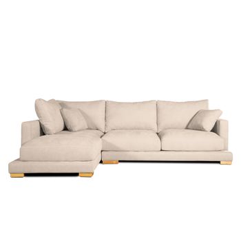 Sofa Chaise Longue Sjorn Izquierda Crudo Tejido Con Sistema Acualine 4 Plazas 270x191 Cm Tanuk