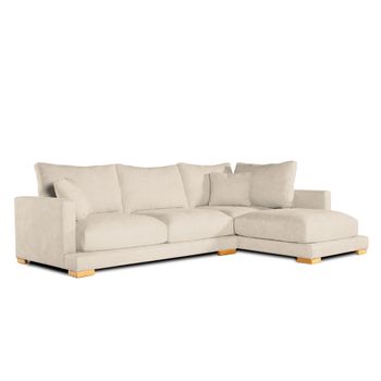 Sofa Chaise Longue Sjorn Derecha Arena Tejido Con Sistema Acualine 4 Plazas 270x191 Cm Tanuk