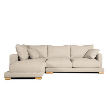 Sofa Chaise Longue Sjorn Izquierda Arena Tejido Con Sistema Acualine 4 Plazas 270x191 Cm Tanuk